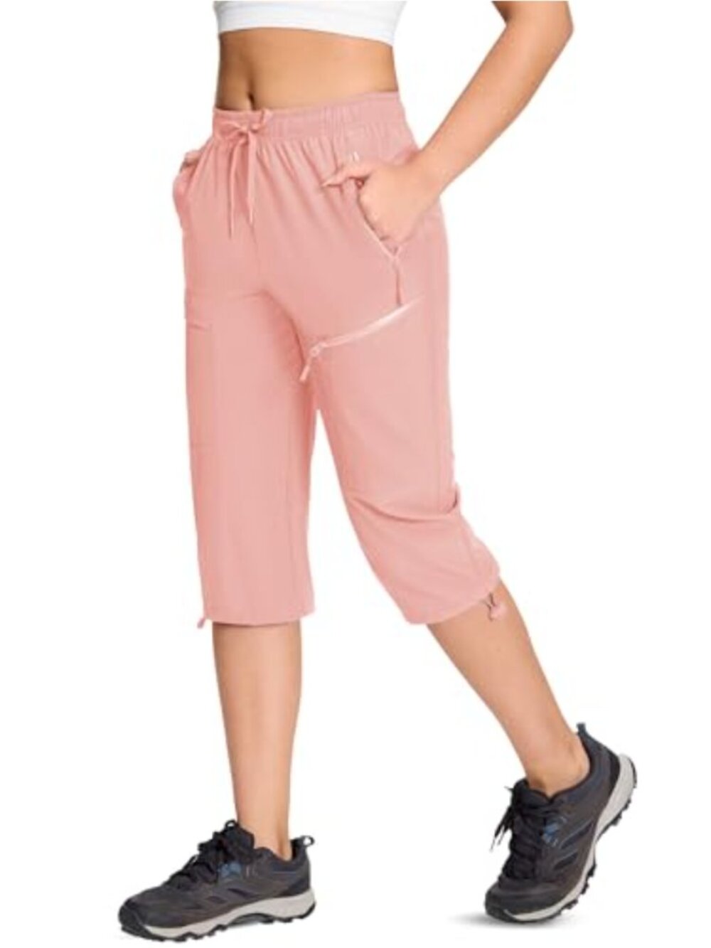 Women's Capri Hiking Cargo Pants Quick Dry Lightweight 5 Pockets